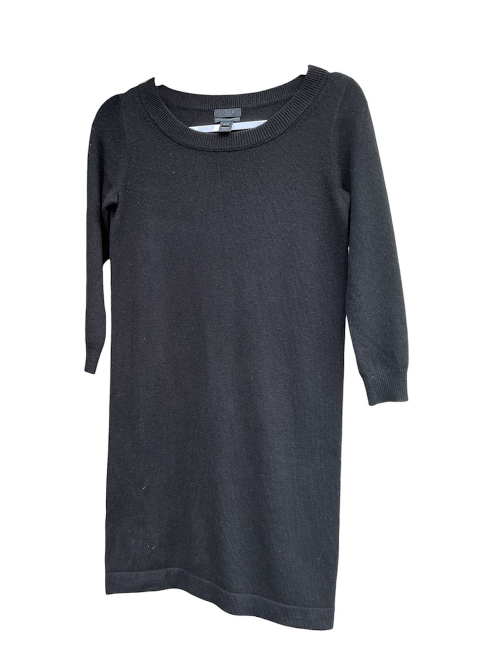 J.Crew Collection Italian Cashmere Sweater Dress XXS Black Knit Tunic Minimalist